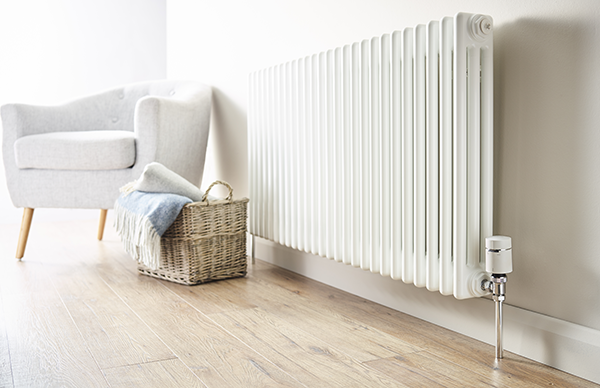 white radiator with smart TRV 