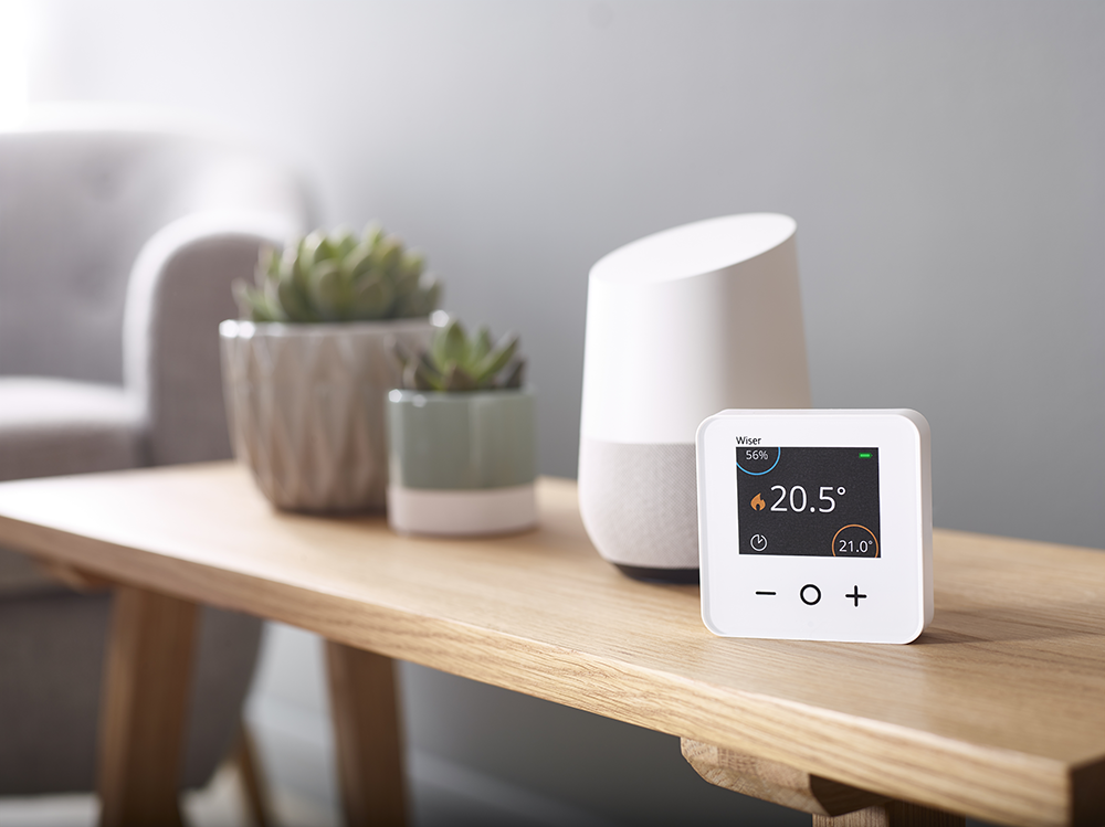 Wiser smart room thermostat working with Google Home