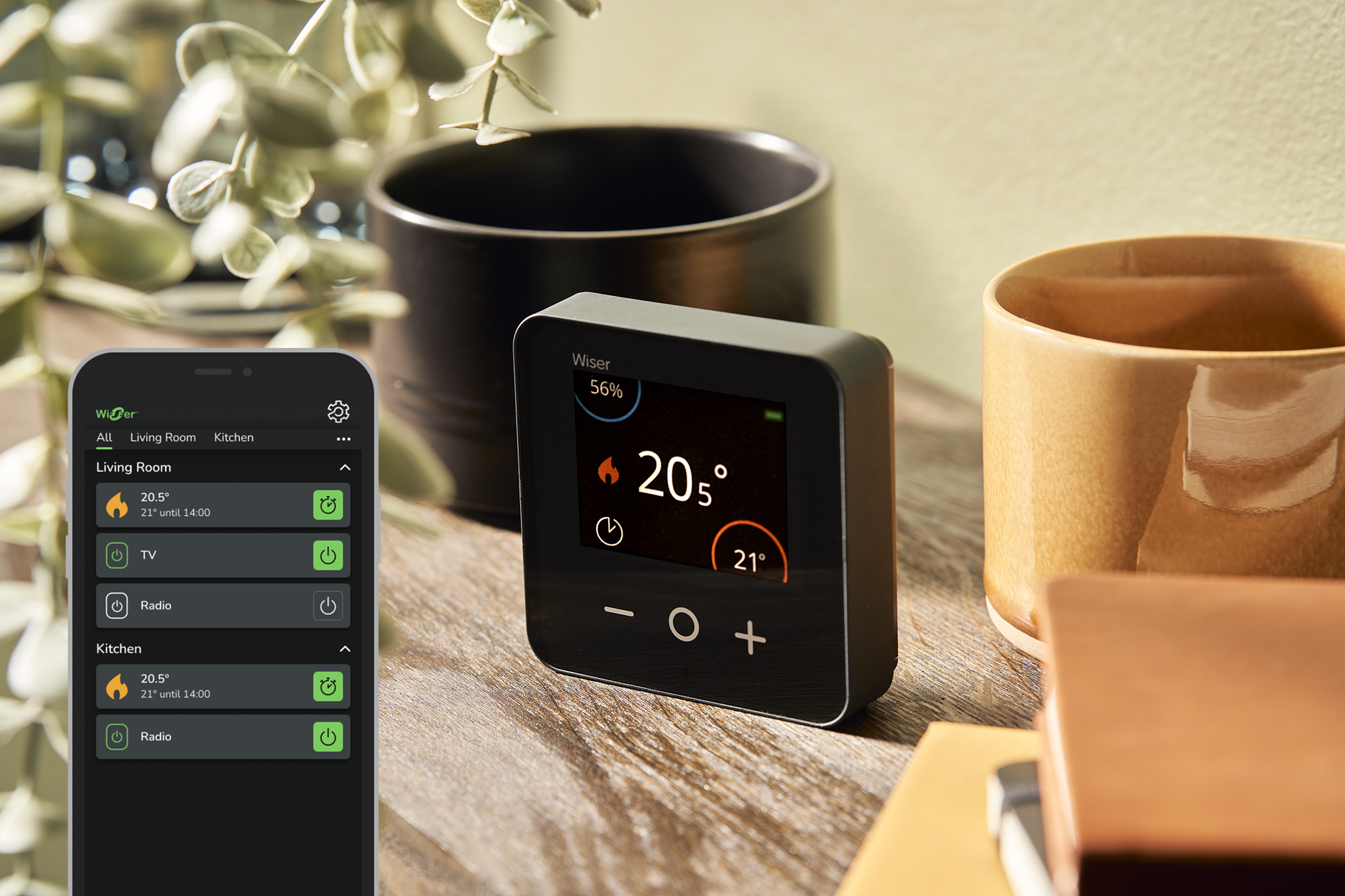 Wiser Home Thermostat App New Dark Mode