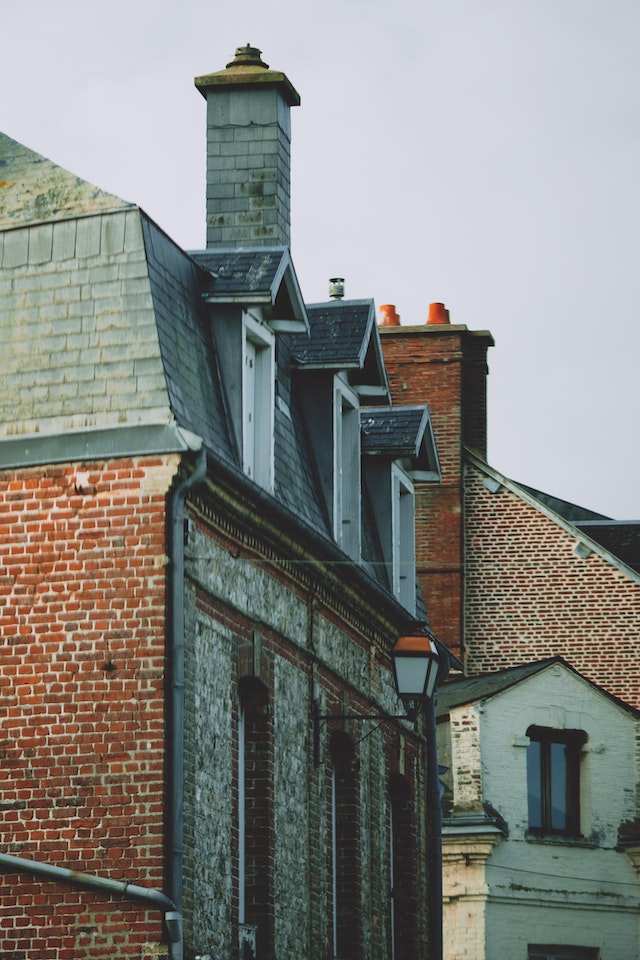 Brick house with chimney