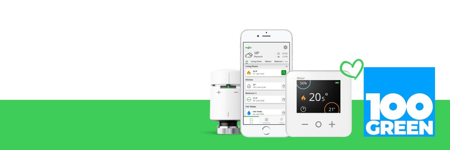 100Green Landing Page Banner Wiser Smart Heating Offers
