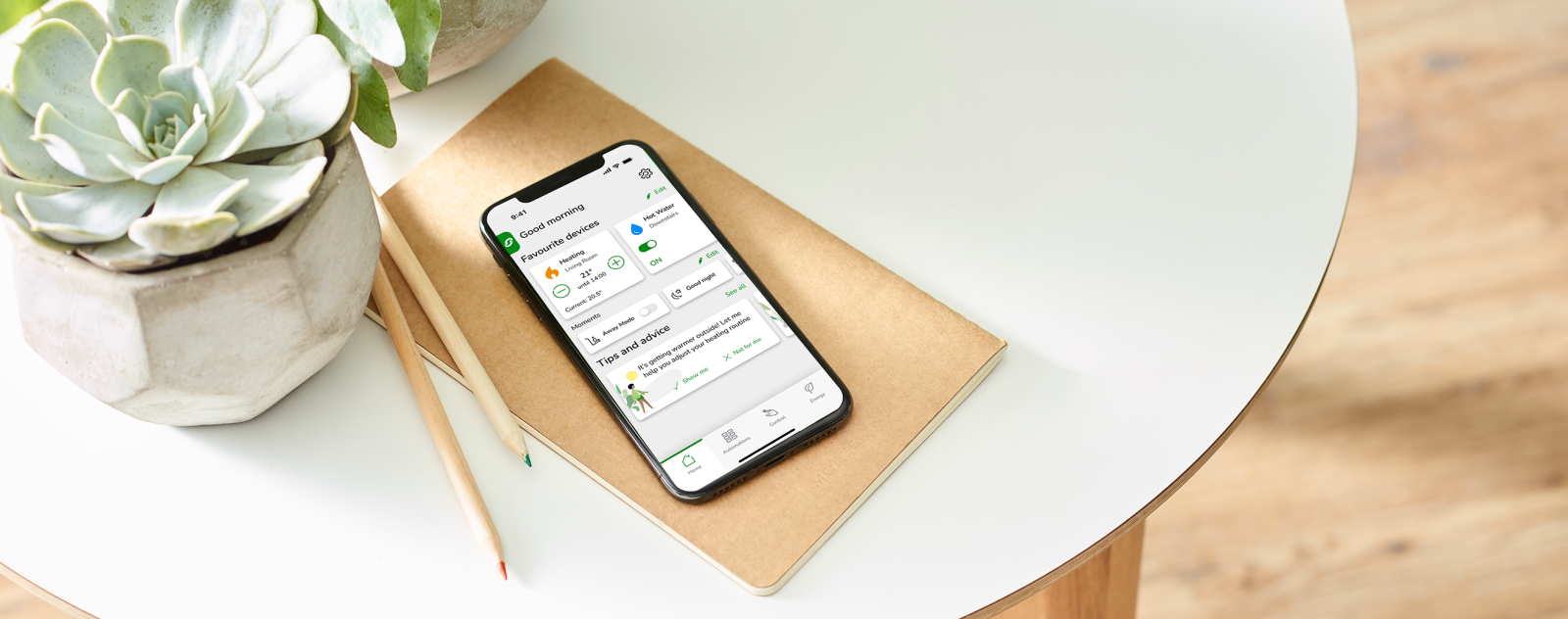 Wiser Home app 7.0.0 table lifestyle