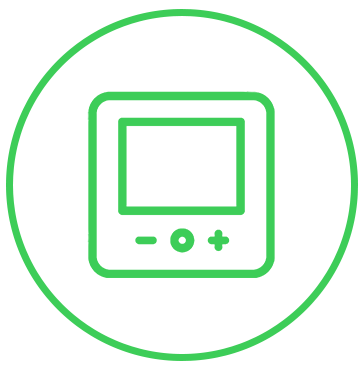 Smart room thermostat icon in green