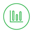 A simplistic outline of a bar graph