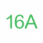 '16A' written in green font