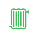 green outline of a radiator
