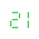 Green icon of the number 21