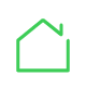 Green icon for the outline of a home