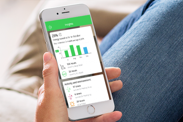 Wiser app savings report on phone